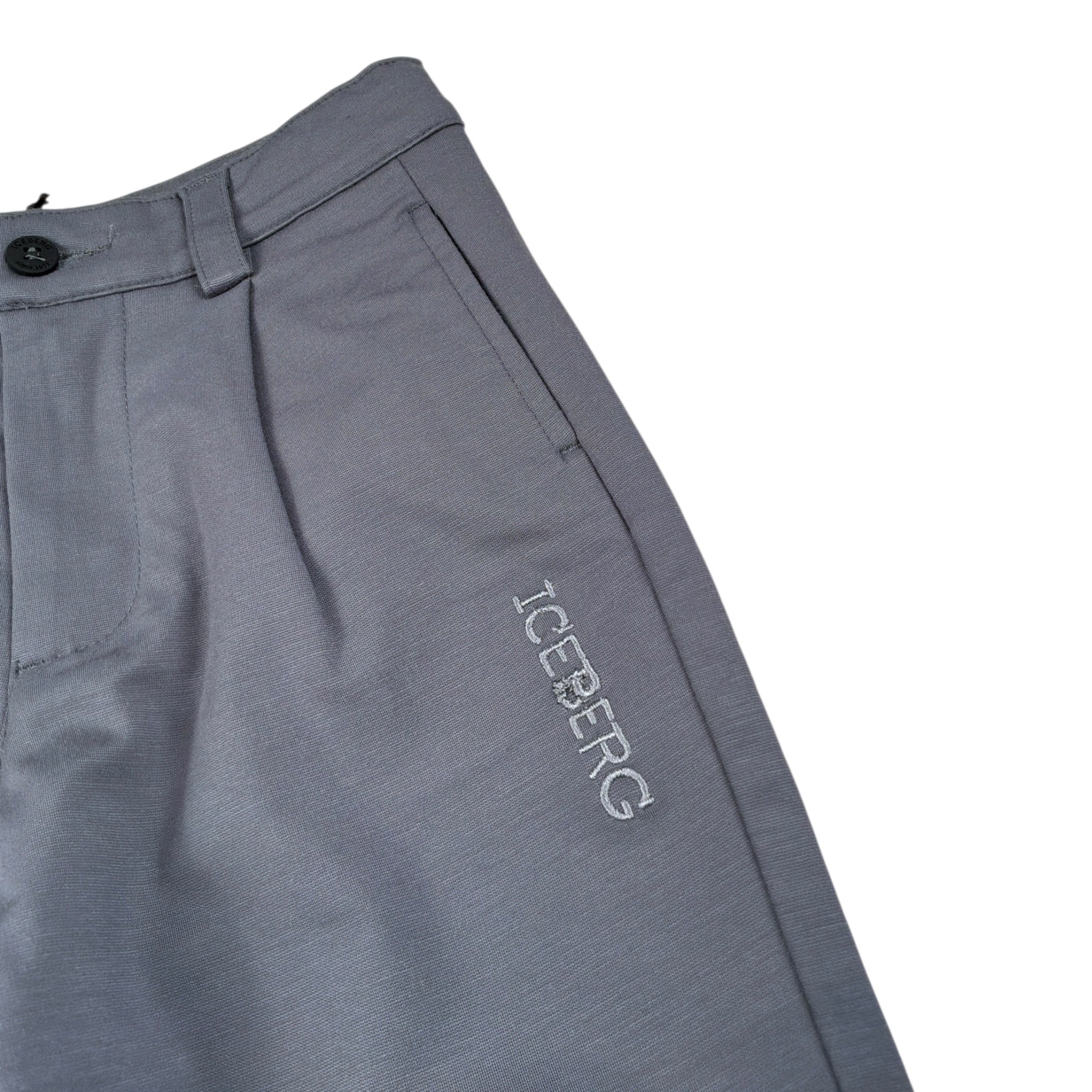 Iceberg Pantalone tinta unita con Girovita Regolabile Grigio per Neonato PTICE6304BN GRIGIO ICEBERG 