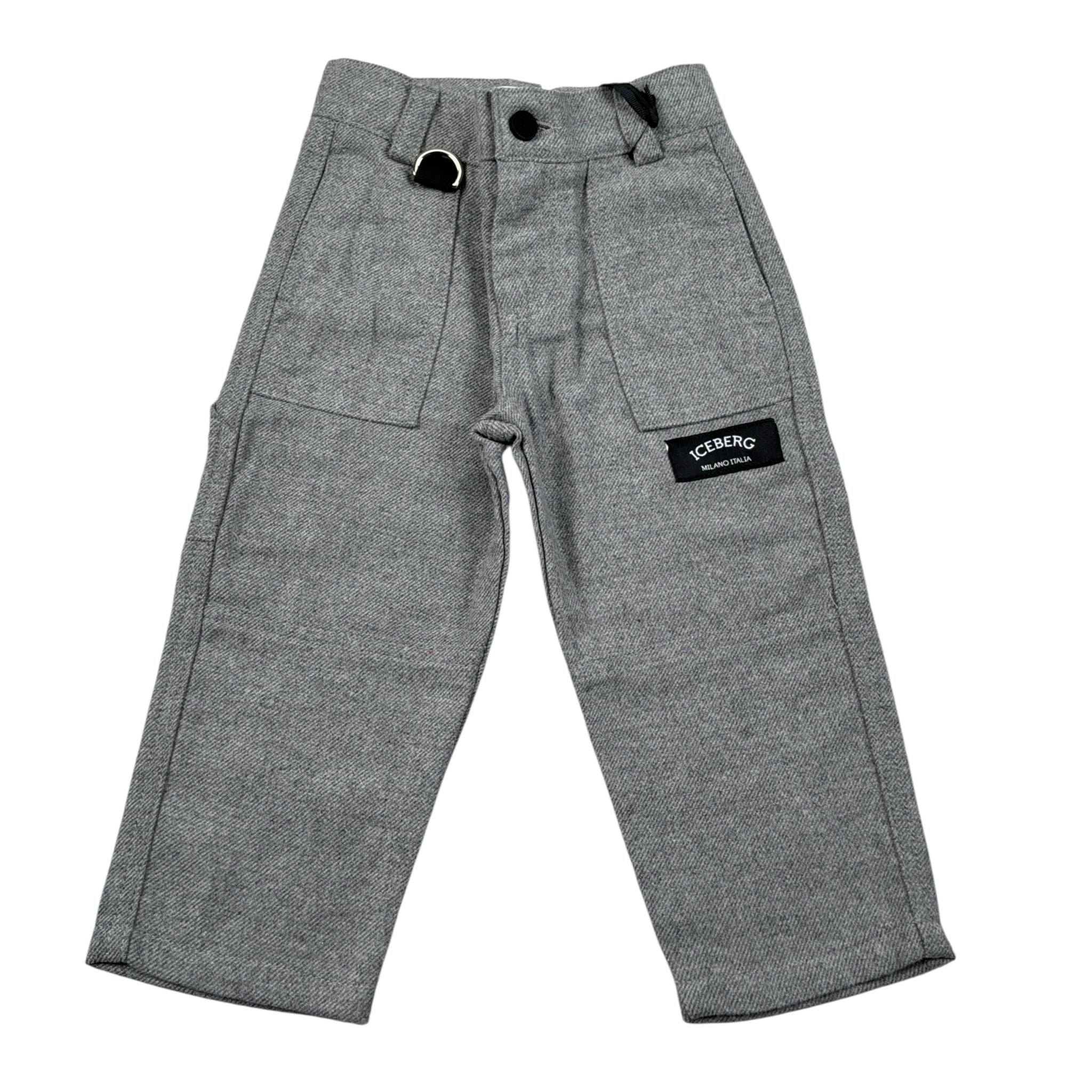 Iceberg Pantalone tinta unita con Girovita Regolabile Grigio per Neonato PTICE6307B GRIGIO ICEBERG 