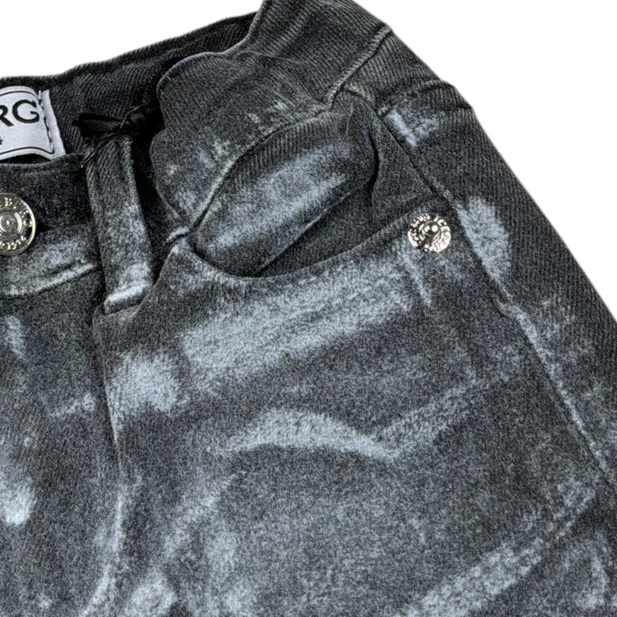 Iceberg Jeans tinta unita con Girovita Regolabile Nero per Neonato PTICE6313B NERO ICEBERG 
