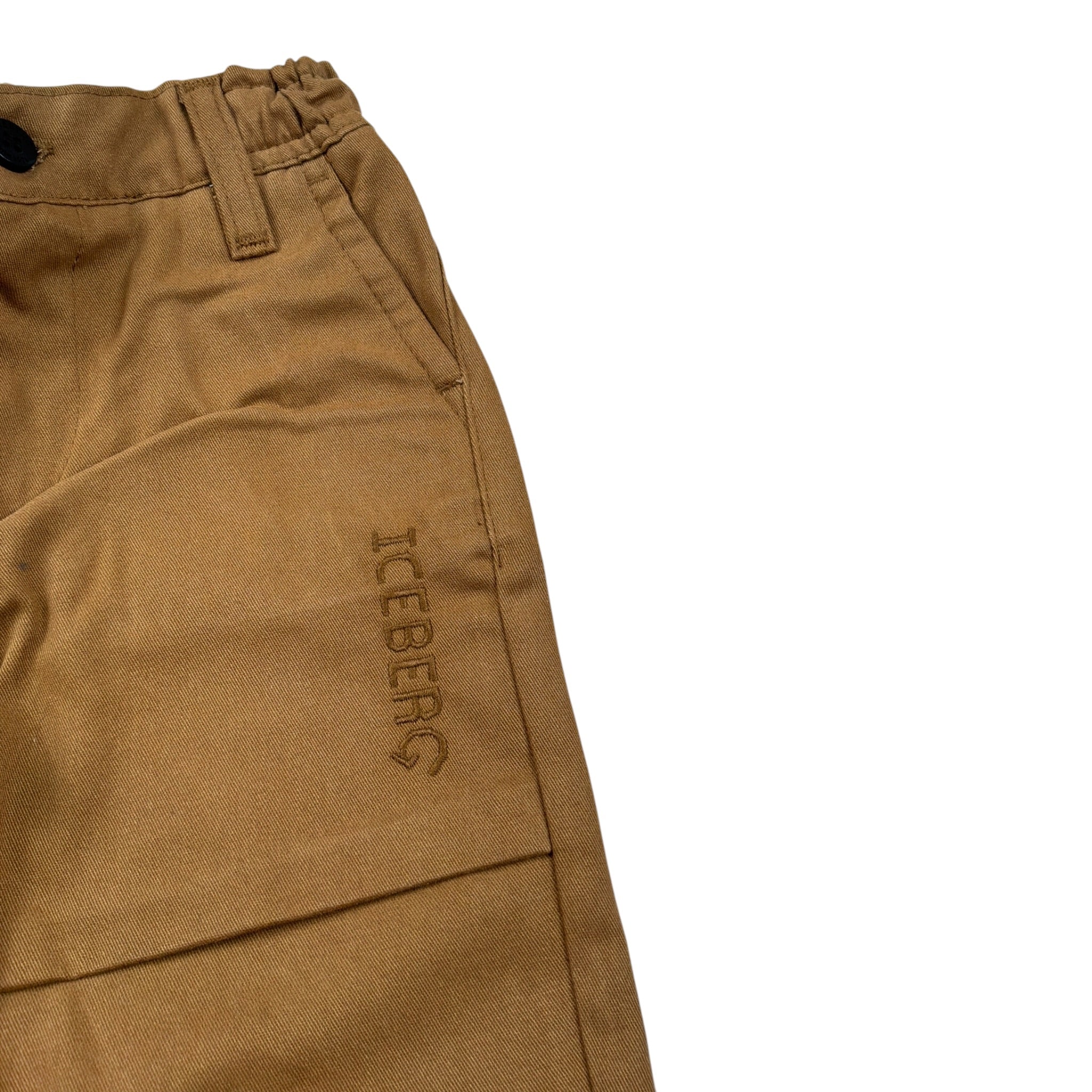 Iceberg Pantalone tinta unita con Elastico In Vita Cammello per Neonato PTICE6314BX CAMMELLO ICEBERG 
