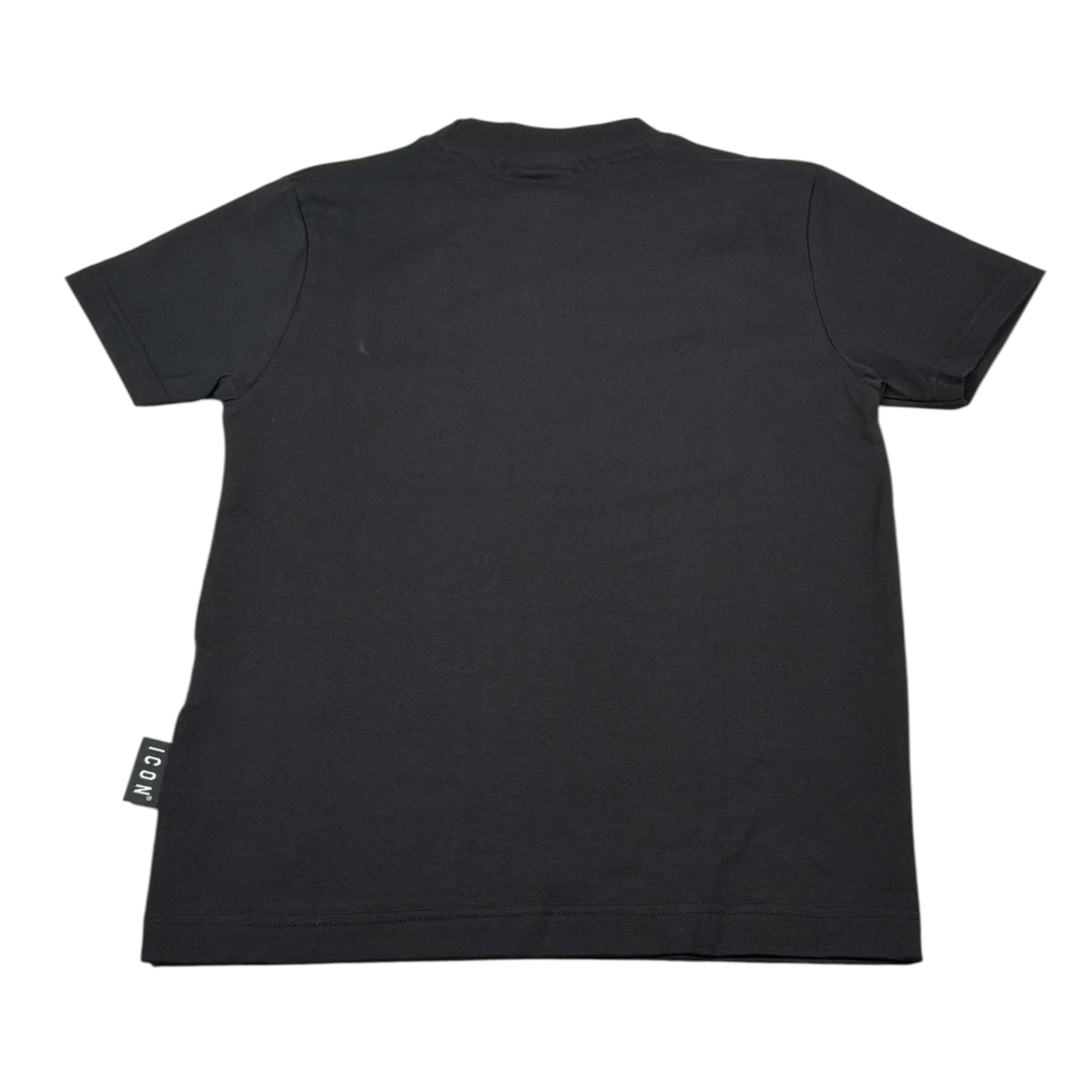 Icon T-Shirt Girocollo tinta unita con Logo Nero per Bambino IBKS00746 NERO ICON 