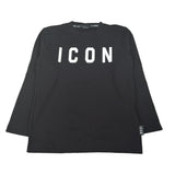 Icon Shirt Girocollo tinta unita con Logo Nero per Bambino IBKS00940 NERO ICON 