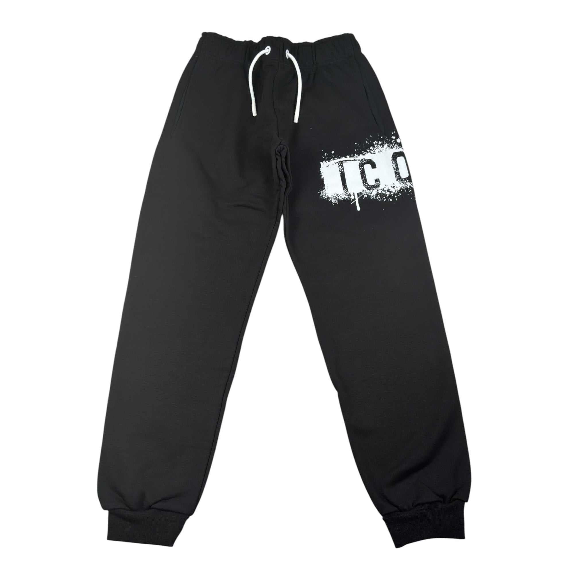 Icon Pantalone Tuta tinta unita con Logo Nero per Bambino IBKSP00768 NERO ICON 