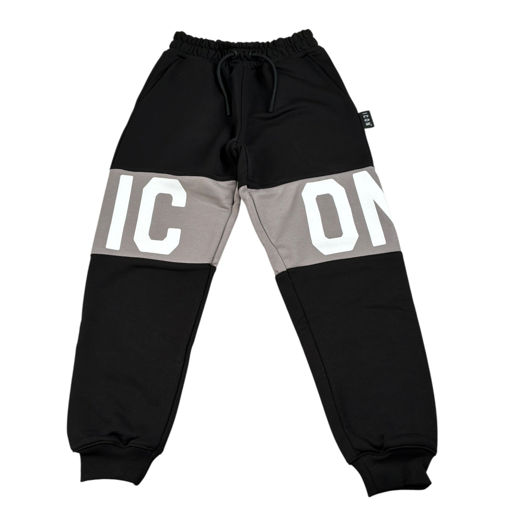 Icon Pantalone tinta unita con Logo Nero per Bambino IBSP00744 NERO ICON 