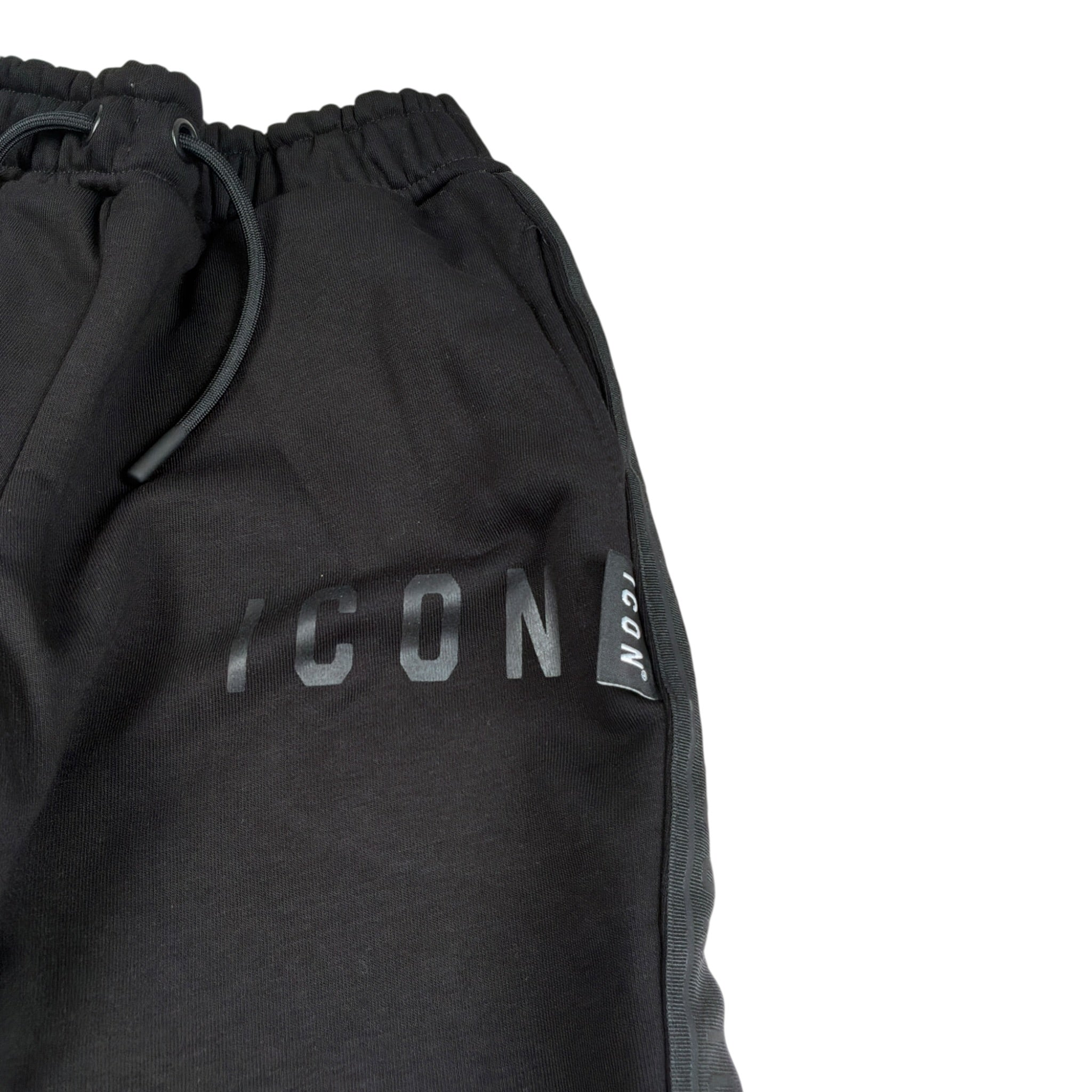 Icon Pantalone Tuta tinta unita con Logo Nero per Bambino IBSP00808 NERO ICON 