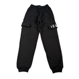 Icon Pantalone tinta unita con Logo Nero per Bambino IBSP752 NERO ICON 