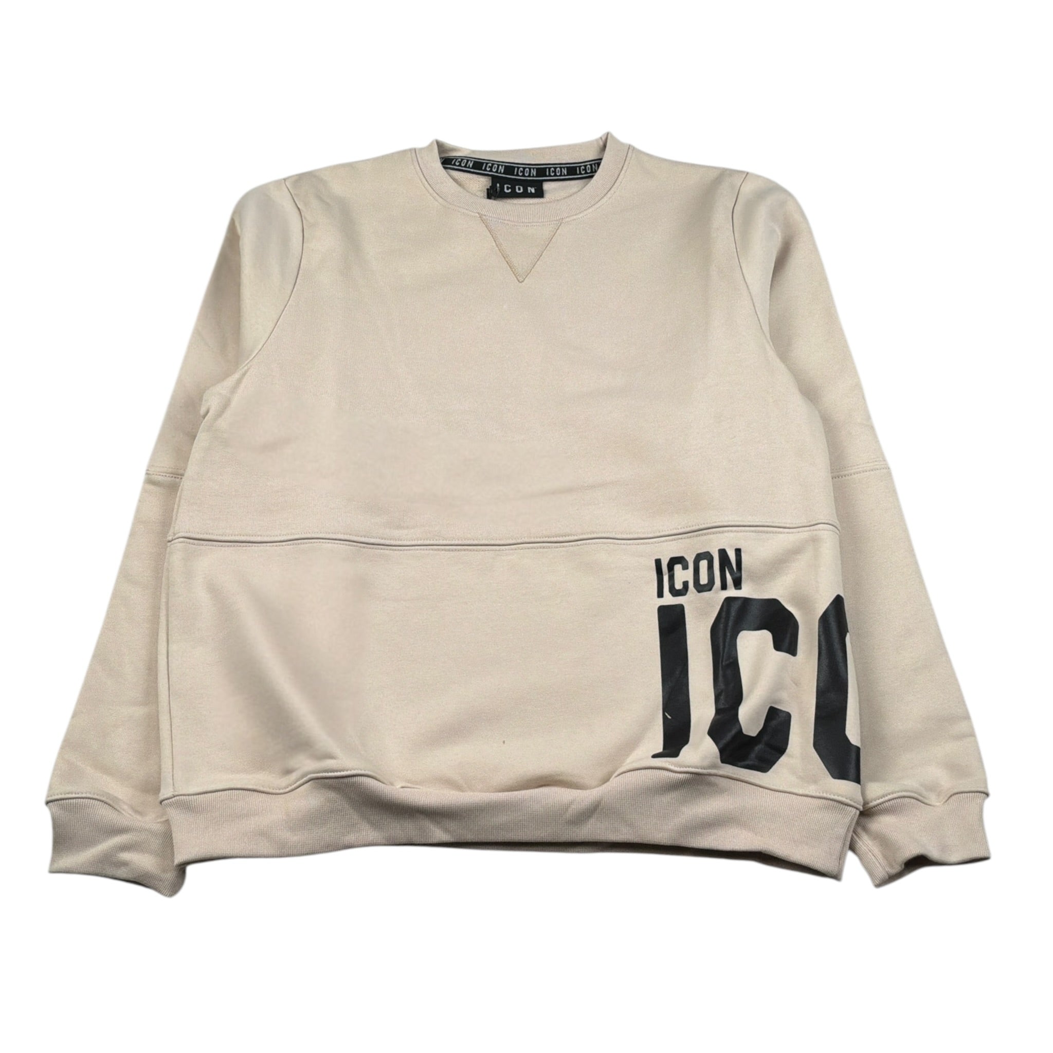 Icon Felpa Chiusa Girocollo tinta unita Beige per Bambino IBSW00740X BEIGE ICON 