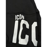 Icon Felpa con Cappuccio tinta unita con Logo Nero per Bambino IBSW00745 NERO ICON 