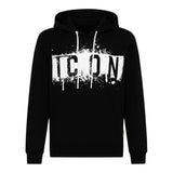 Icon Felpa Chiusa con Cappuccio tinta unita con Logo Nero per Bambino IBSW0076 NERO ICON 
