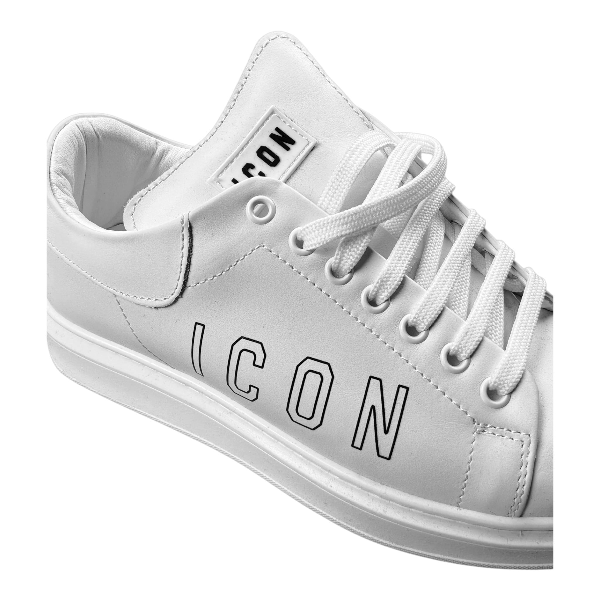 Icon Sneakers tinta unita con Stampa Bianco per Bambino IC1006 BIANCO ICON 