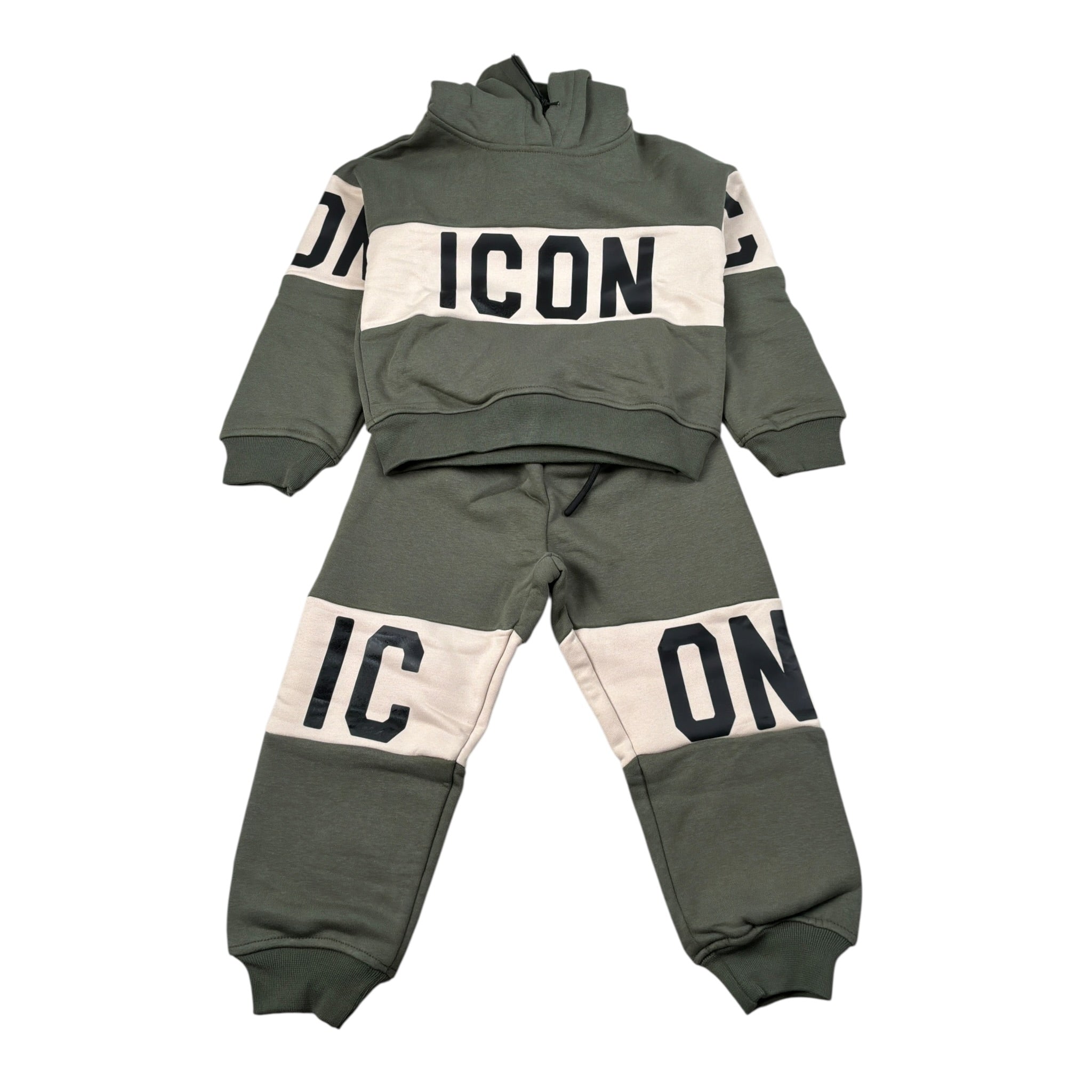 Icon Completo 2 Pezzi Feloa-Pantalone tinta unita Verde per Bambino INFBS00877 VERDE ICON 