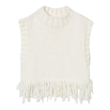 Il Gufo Gilet In Maglia tinta unita con Frange Bianco per Bambina A25GGL0001EM913 BIANCO IL GUFO 