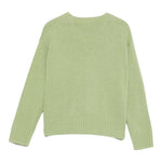Il Gufo Maglia tinta unita con Fantasia Verde per Bambina A25GMA0028EM220 VERDE IL GUFO 