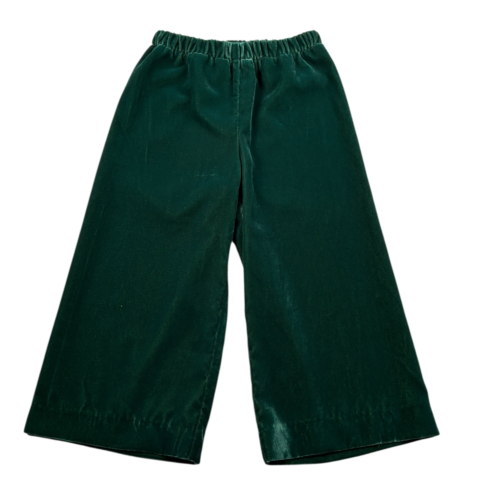 Il Gufo Pantalone tinta unita Modello Palazzo In Velluto Verde per Bambina A25GPL0038V0017 VERDE IL GUFO 