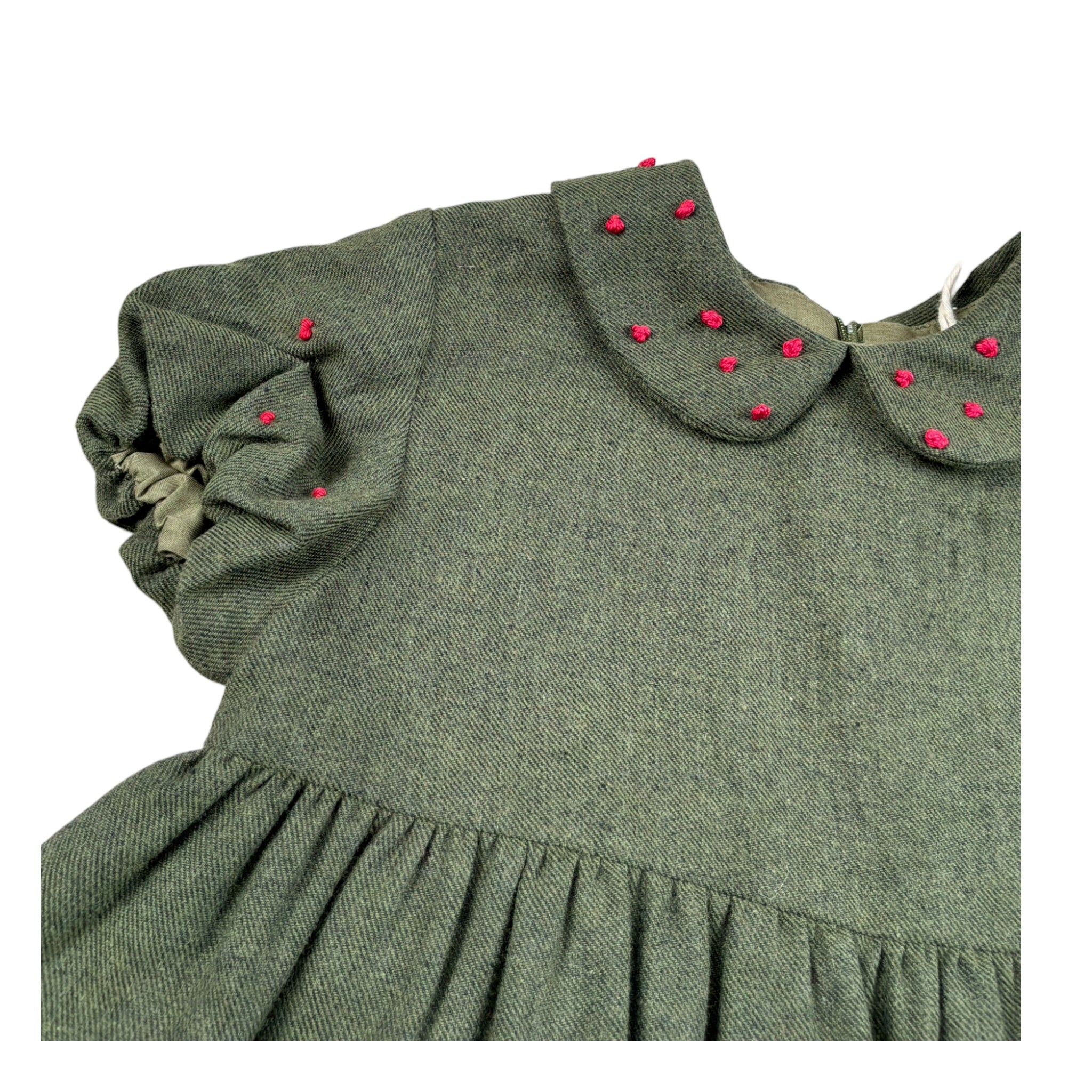Ilfarobimbi Abito Mezza Manica tinta unita Verde per Bambina IFB50535 VERDE ILFAROBIMBI 