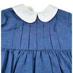 Ilfarobimbi Abito Mezza Manica tinta unita Blu per Bambina IFB50545 BLU ILFAROBIMBI 
