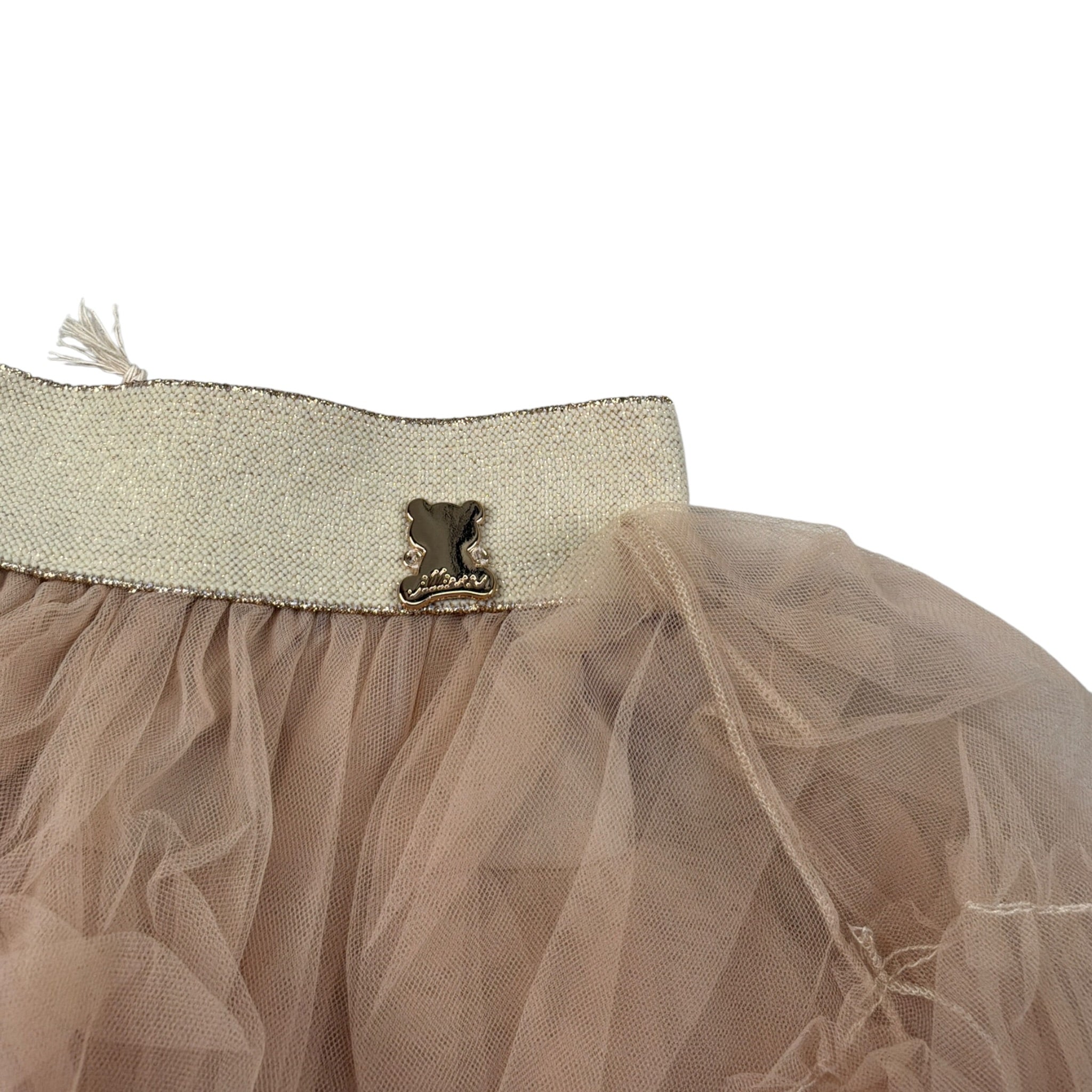 Illiana Gonna tinta unita con Tulle Beige per Neonata 741F BEIGE ILLIANA 