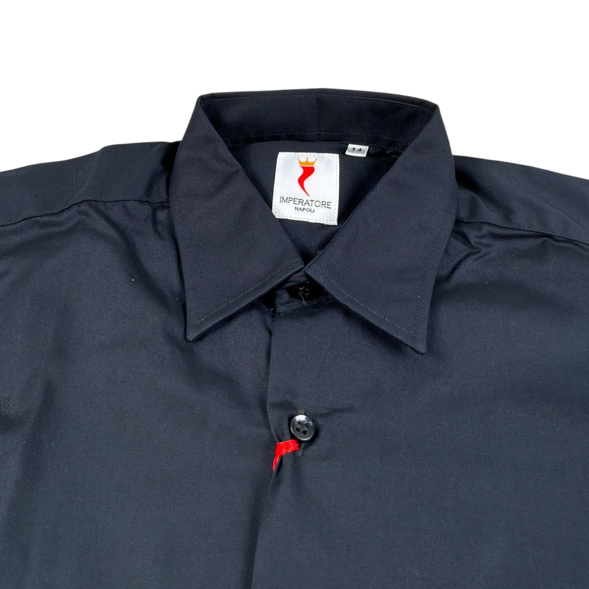 Imperatore Napoli Camicia Manica Lunga Tinta Nero per Bambino POPELINE NERO IMPERATORE NAPOLI 