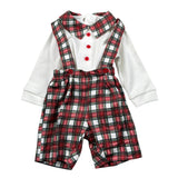 Isabel & Martinez Completo 2Pa Camicia-Salopette con Fantasia Scozzese Bianco/Rosso per Neonato 008135 BIANCO/ROSSO ISABEL & MARTINEZ 