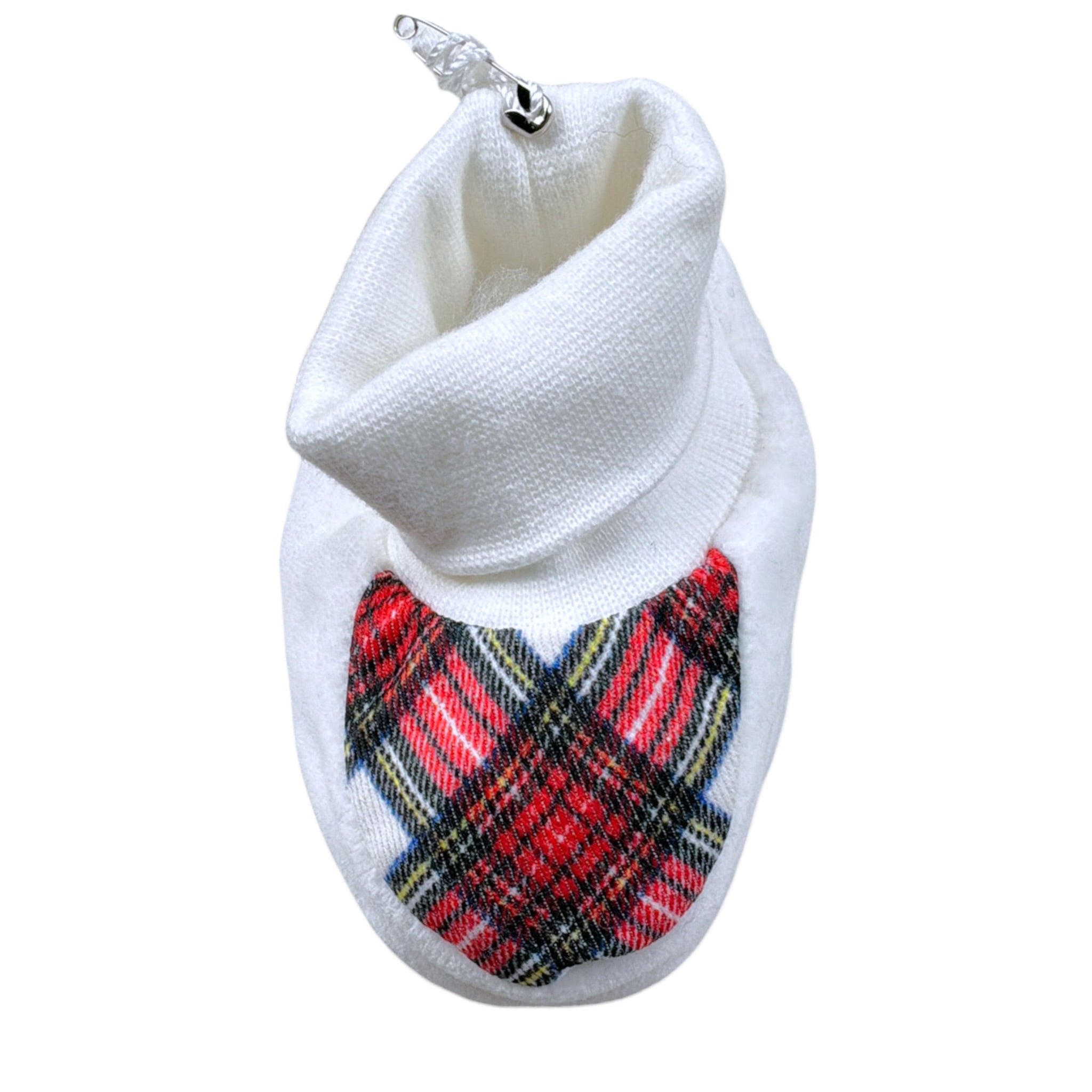 Isabel & Martinez Babbucce tinta unita con Fantasia Scozzese Bianco per Neonata IM24N562 BIANCO ISABEL & MARTINEZ 