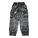 J'Aime' Pantalone Ecopelle tinta unita con Elastico Nero per Bambina 5353G NERO J'AIME' 