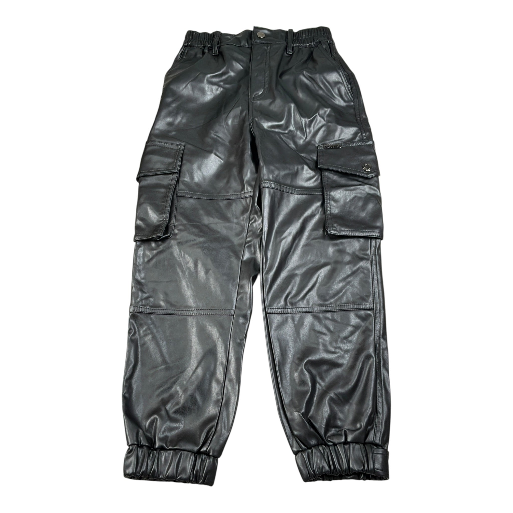 J'Aime' Pantalone Ecopelle tinta unita con Elastico Nero per Bambina 5353G NERO J'AIME' 