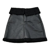 Janice Gonna Ecopelle tinta unita con Pelliccia Nero per Bambina JN895R NERO JANICE 