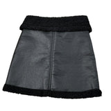 Janice Gonna Ecopelle tinta unita con Pelliccia Nero per Bambina JN895R NERO JANICE 