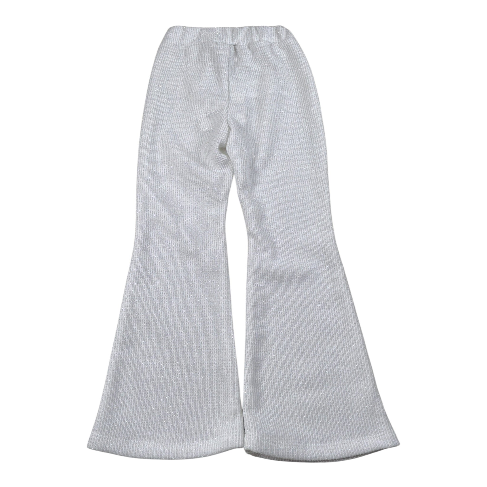 Janice Pantalone tinta unita Modello A Zampa Bianco per Bambina JN929B BIANCO JANICE 