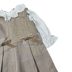 Janice Completo 2Pz Tuta Intera-Camicia Bicolore Beige/Bianco per Neonata JN972N BEIGE/BIANCO JANICE 