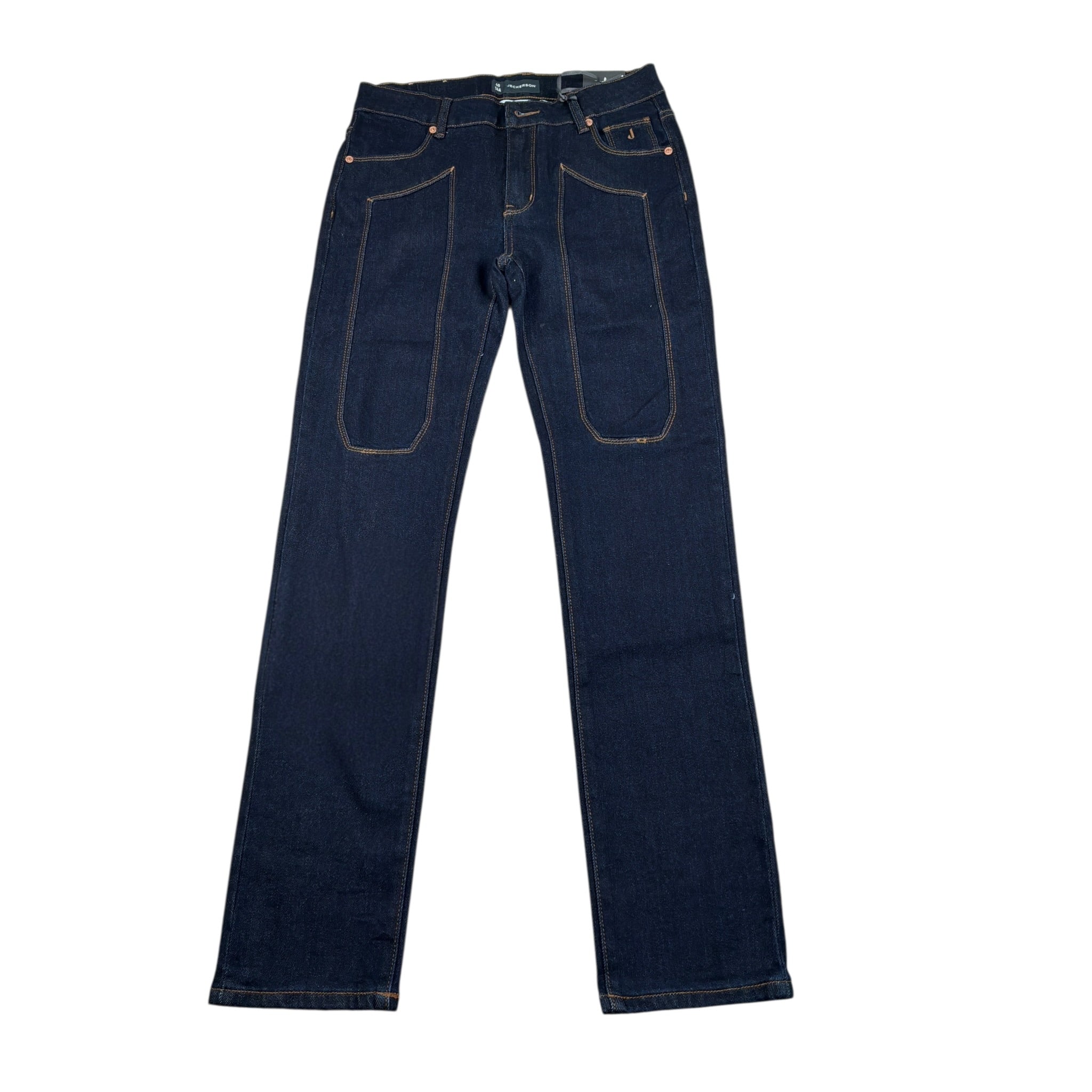 Jeckerson Jeans tinta unita con Girovita Regolabile Blu per Bambino J4403 BLU JECKERSON 