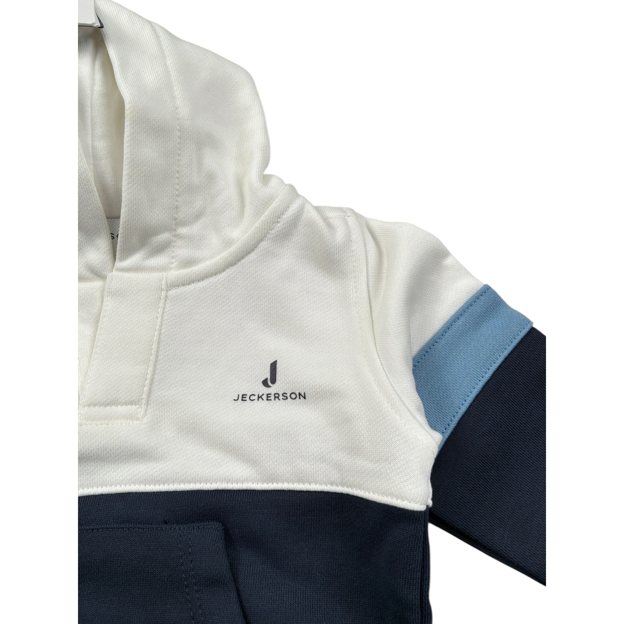Jeckerson Felpa Chiusa con Cappuccio Tricolore Bianco/Blu per Neonato JN4313 BIANCO/BLU JECKERSON 