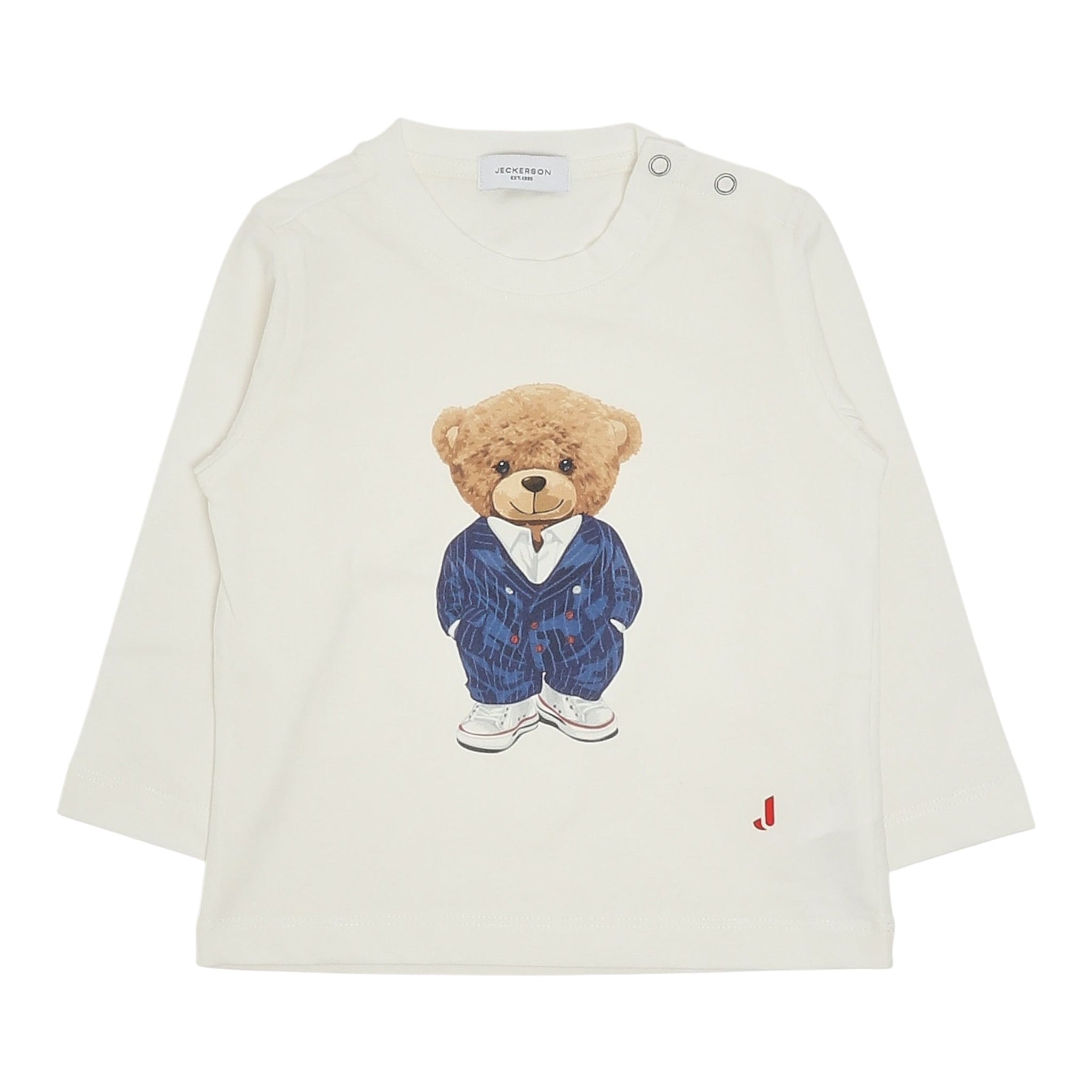 Jeckerson Shirt Girocollo tinta unita con Stampa Bianco per Bambino KRC12 BIANCO JECKERSON 