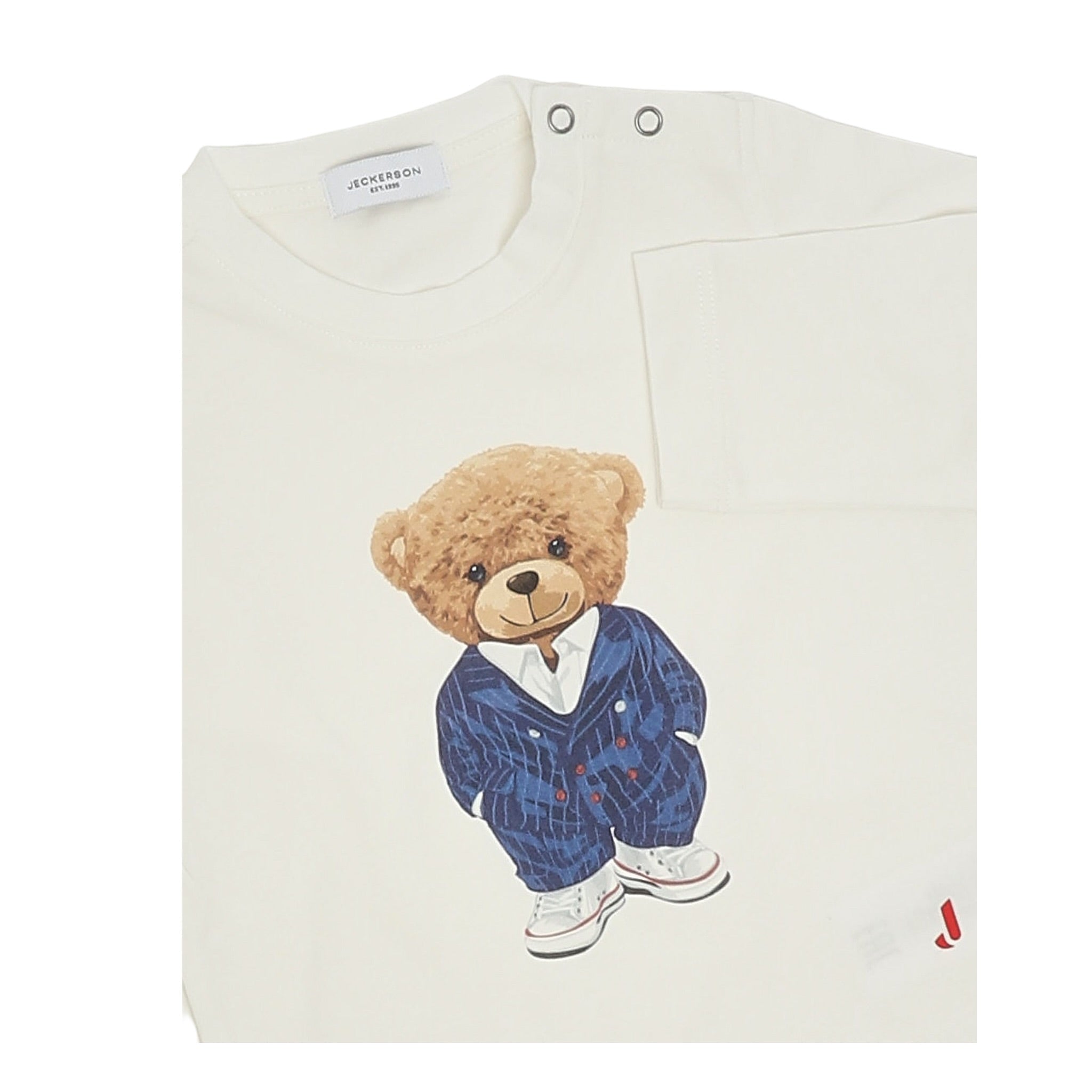 Jeckerson Shirt Girocollo tinta unita con Stampa Bianco per Bambino KRC12 BIANCO JECKERSON 