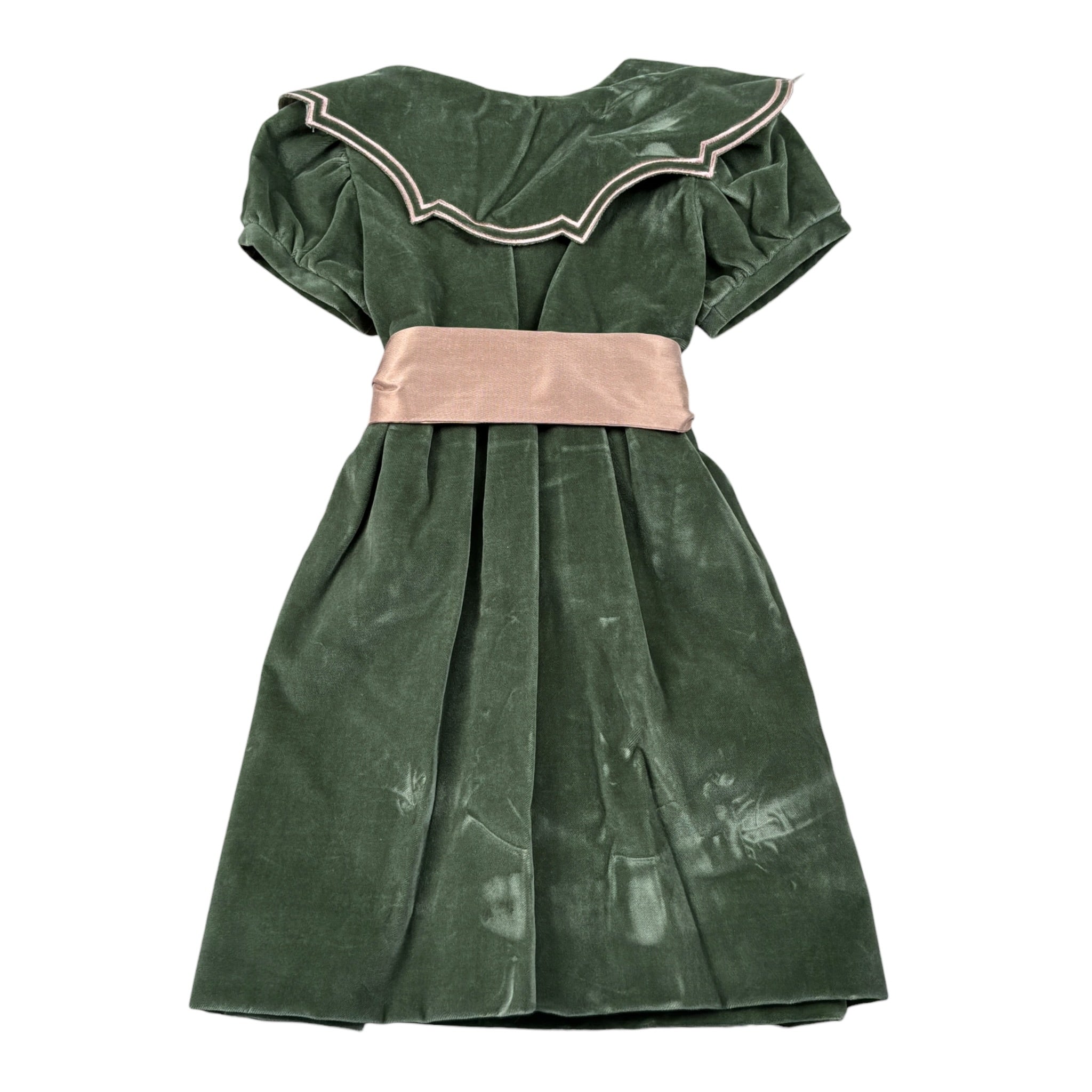 Jesurum Abito Mezza Manica tinta unita In Ciniglia Verde per Bambina ELETTRAJ VERDE JESURUM 