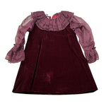Jesurum Abito Manica Lunga Velata In Velluto Bordeaux per Bambina FENICE BORDEAUX JESURUM 