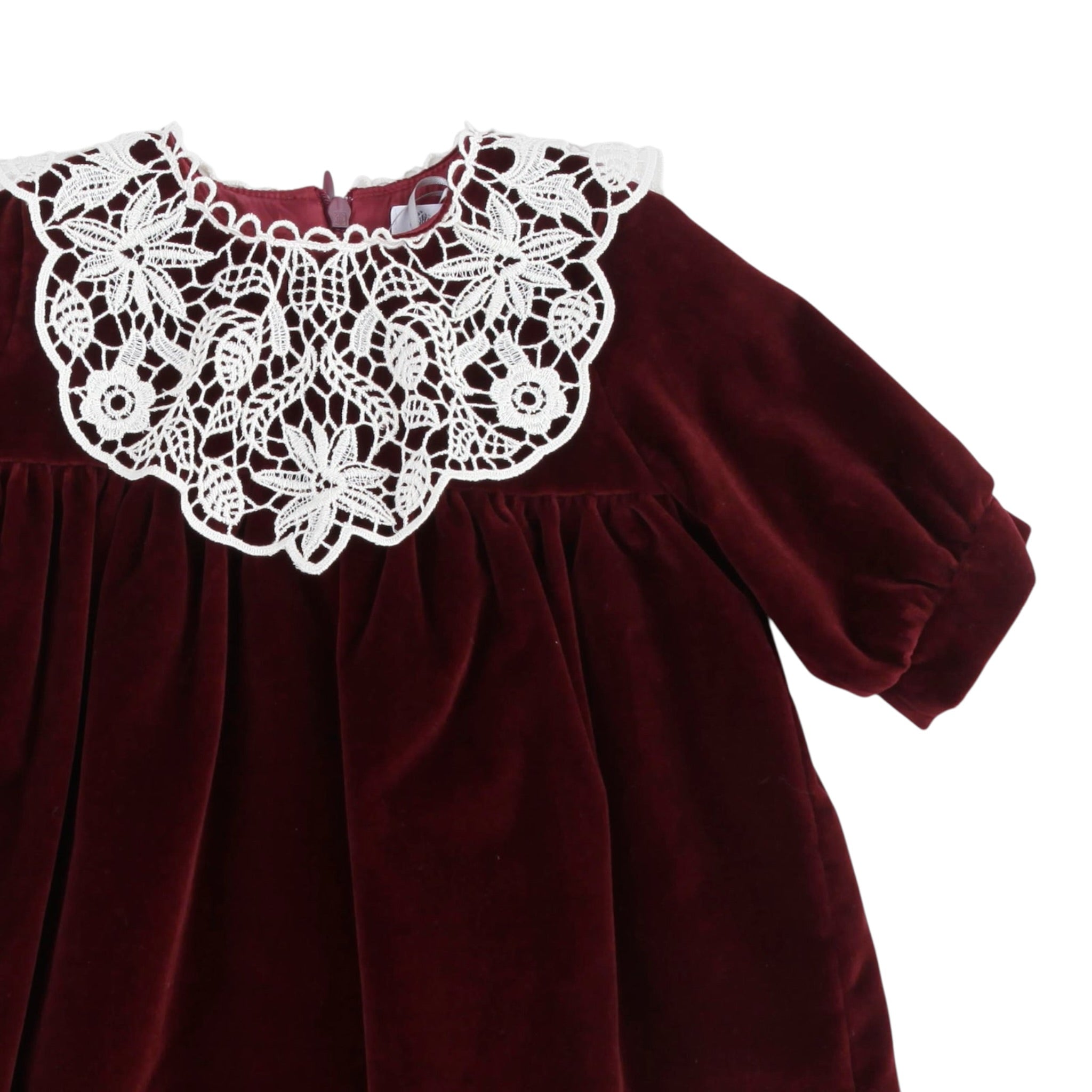 Jesurum Abito Manica Lunga tinta unita Bordeaux per Neonata RUBINO BORDEAUX  