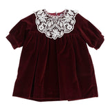 Jesurum Abito Manica Lunga tinta unita Bordeaux per Neonata RUBINO BORDEAUX  