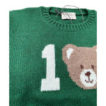 J.O. Milano Maglia Girocollo tinta unita con Ricamo Orso Verde per Bambino 563I1J VERDE J.O. MILANO 