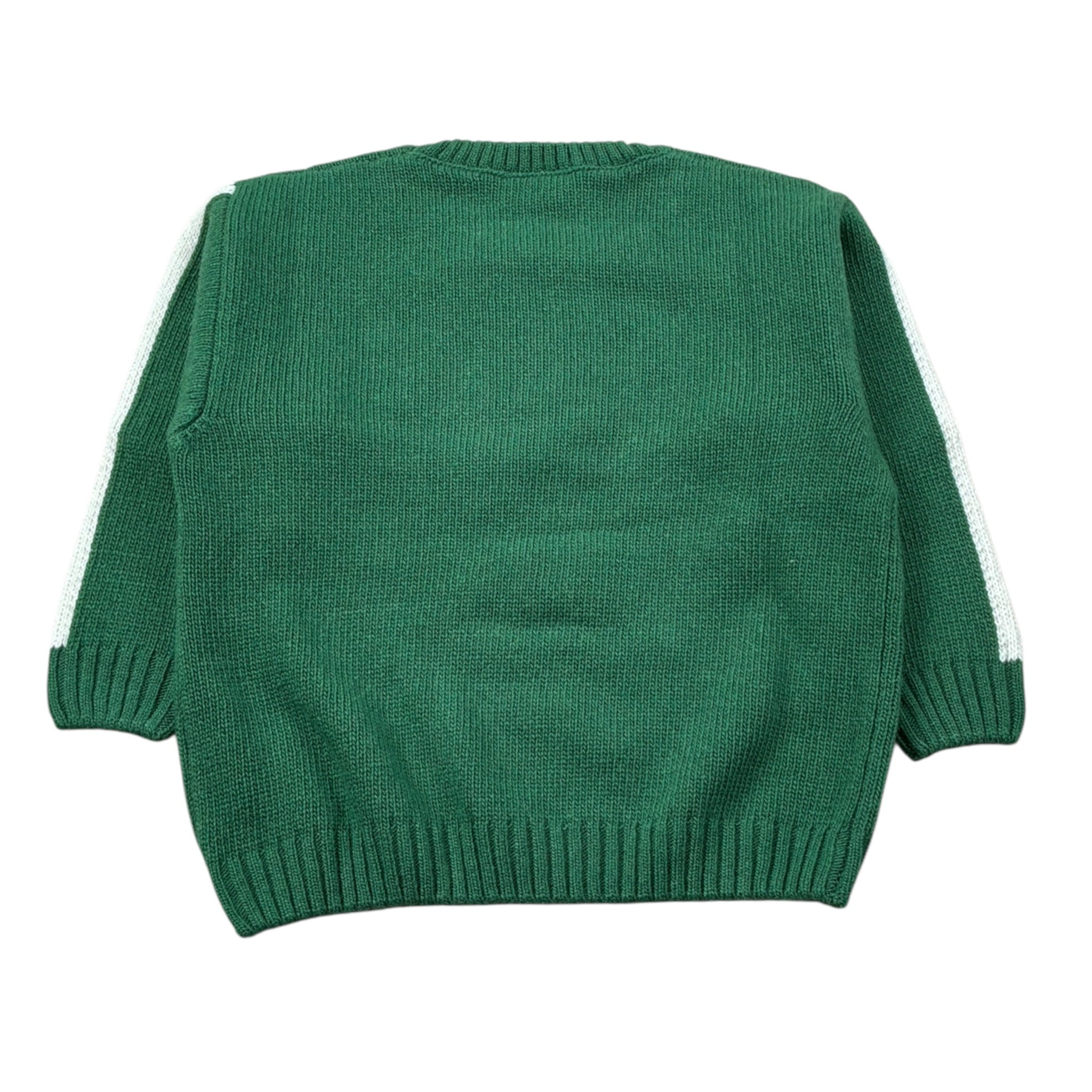 J.O. Milano Maglia Girocollo tinta unita con Ricamo Orso Verde per Neonato 563I1 VERDE J.O. MILANO 