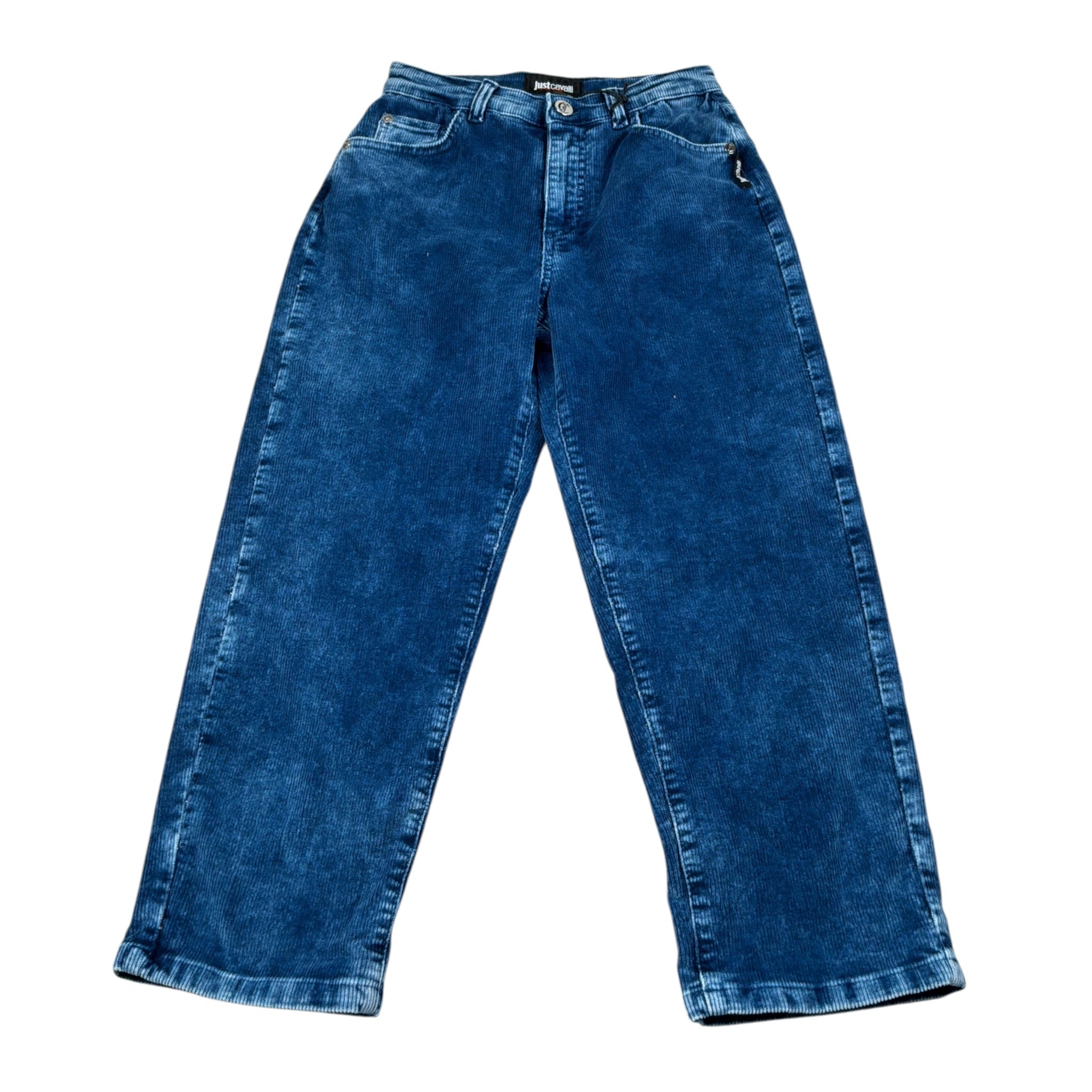 Just Cavalli Pantalone tinta unita con Girovita Regolabile Blu per Bambino JBA26104JE BLU JUST CAVALLI 