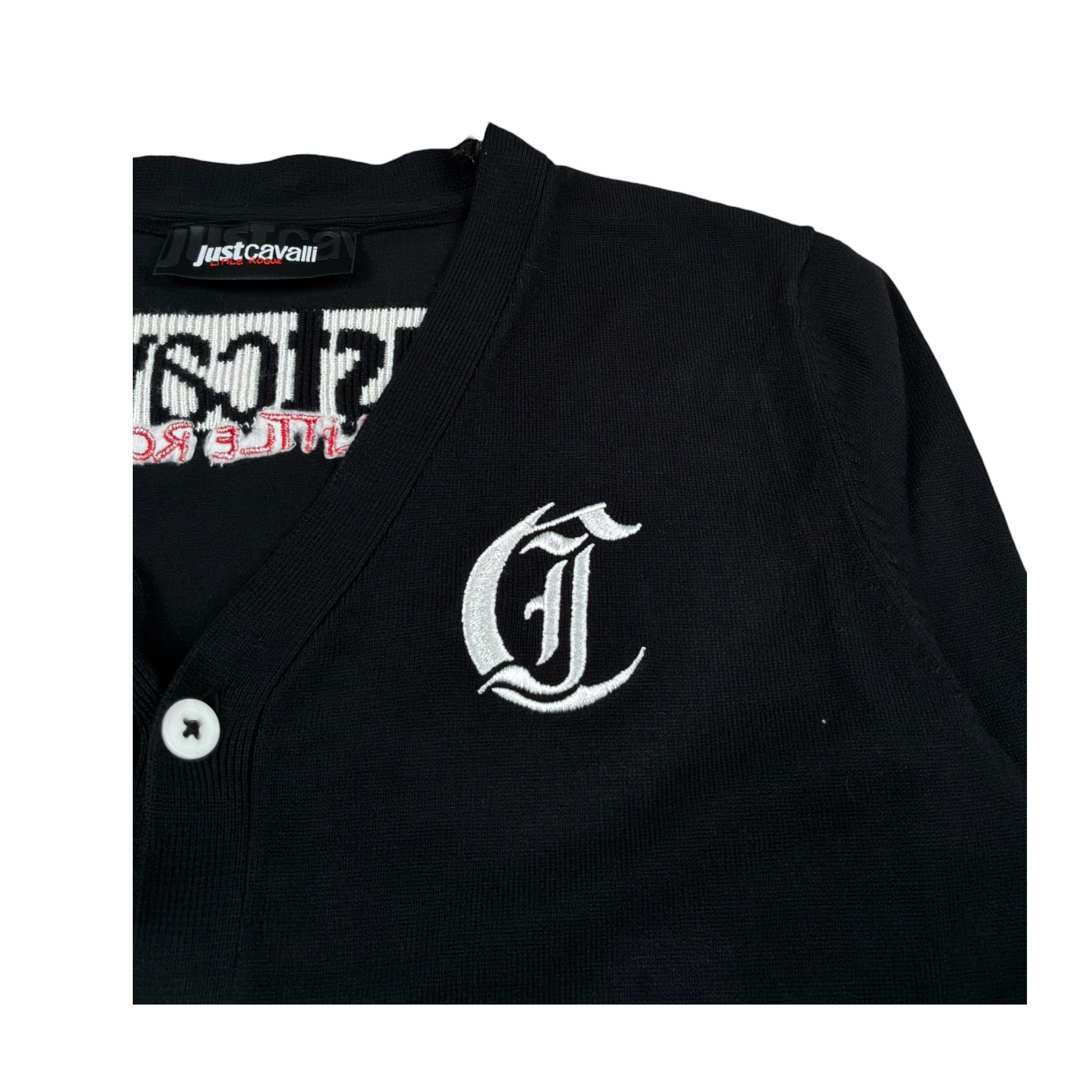 Just Cavalli Cardigan tinta unita con Logo Nero per Bambino JBA26105CD NERO JUST CAVALLI 