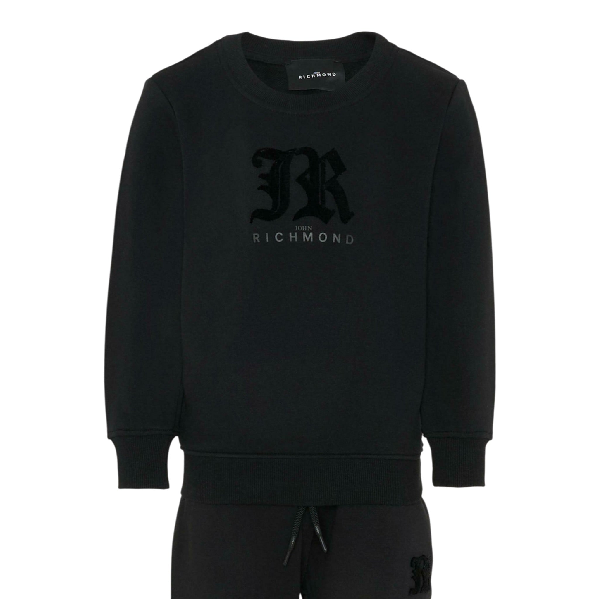 John Richmond Completo 2Pz Felpa-Pantalone tinta unita Nero per Bambino RBA25002CF NERO JOHN RICHMOND 