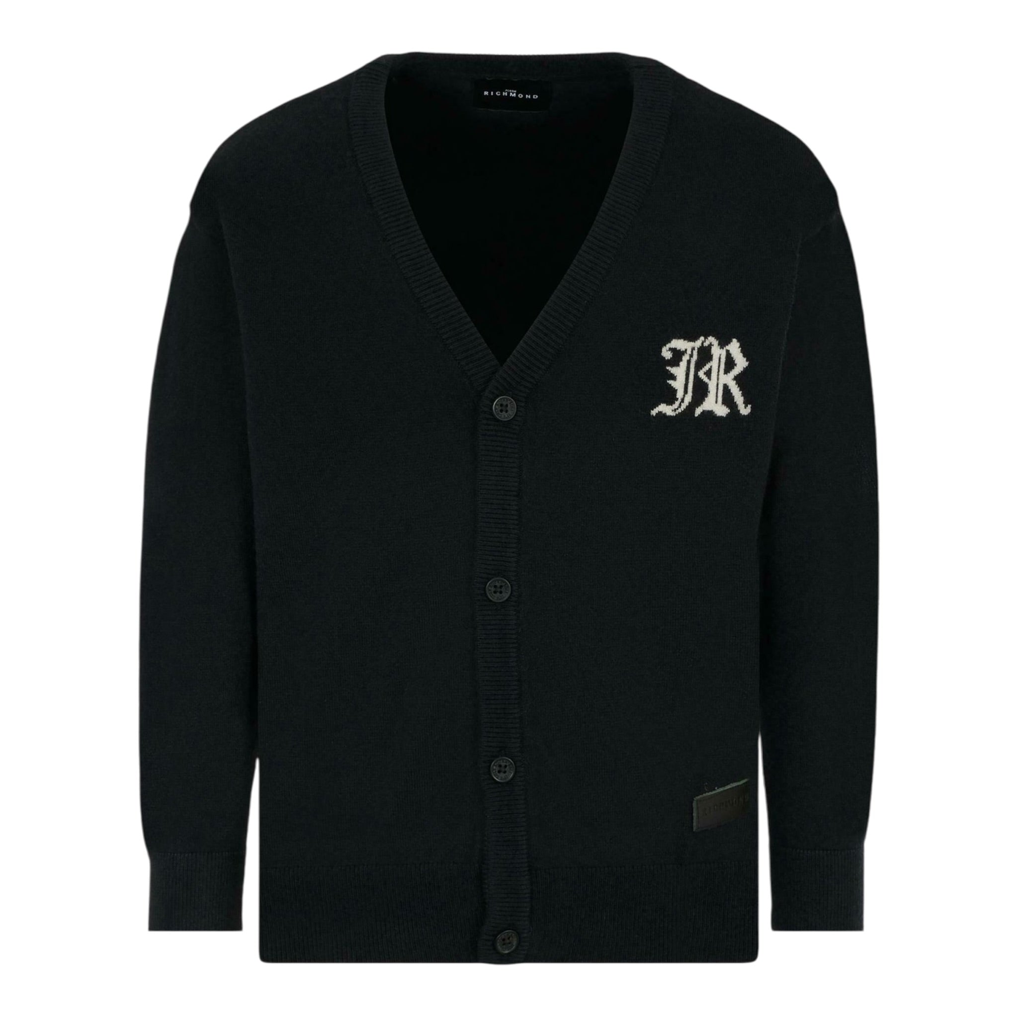 John Richmond Cardigan tinta unita con Ricami Nero per Bambino RBA25012CDXX NERO JOHN RICHMOND 
