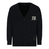 John Richmond Cardigan tinta unita con Ricami Nero per Bambino RBA25012CDXXX NERO JOHN RICHMOND 