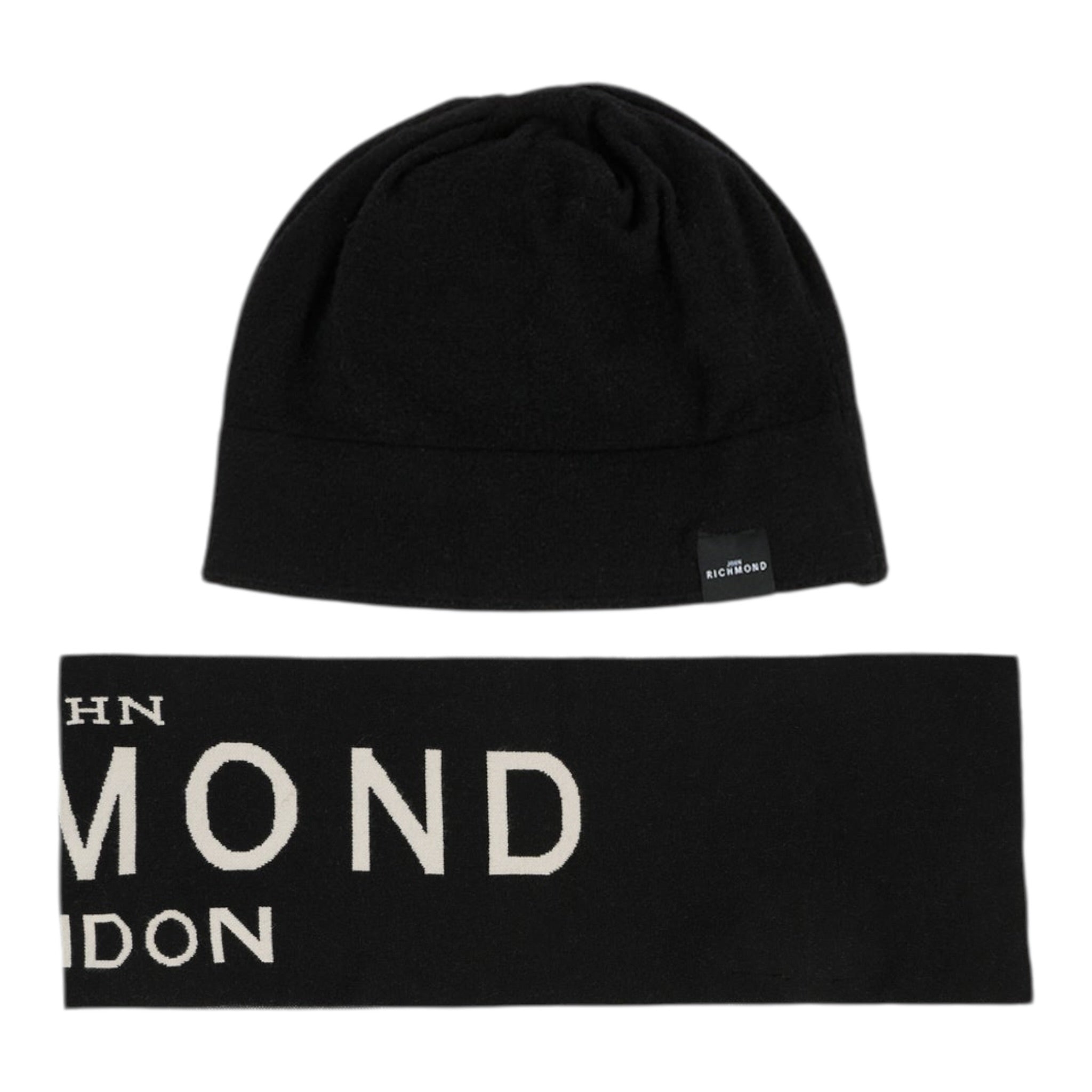 John Richmond Set Cappello-Sciarpa tinta unita Nero per Bambino RBA25017HSX NERO JOHN RICHMOND 