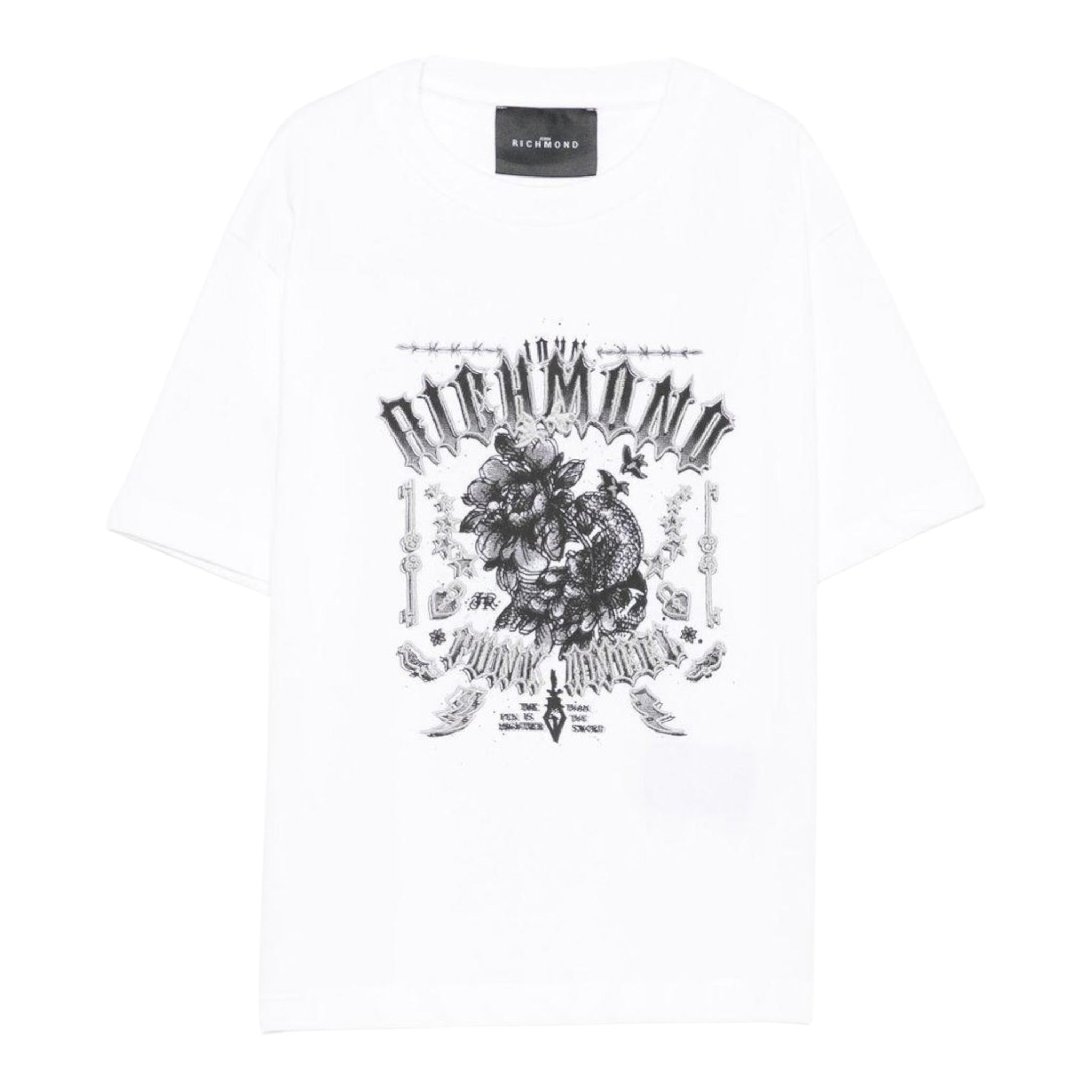 John Richmond T-Shirt tinta unita con Stampa Bianco per Bambino RBA25026TS BIANCO JOHN RICHMOND 