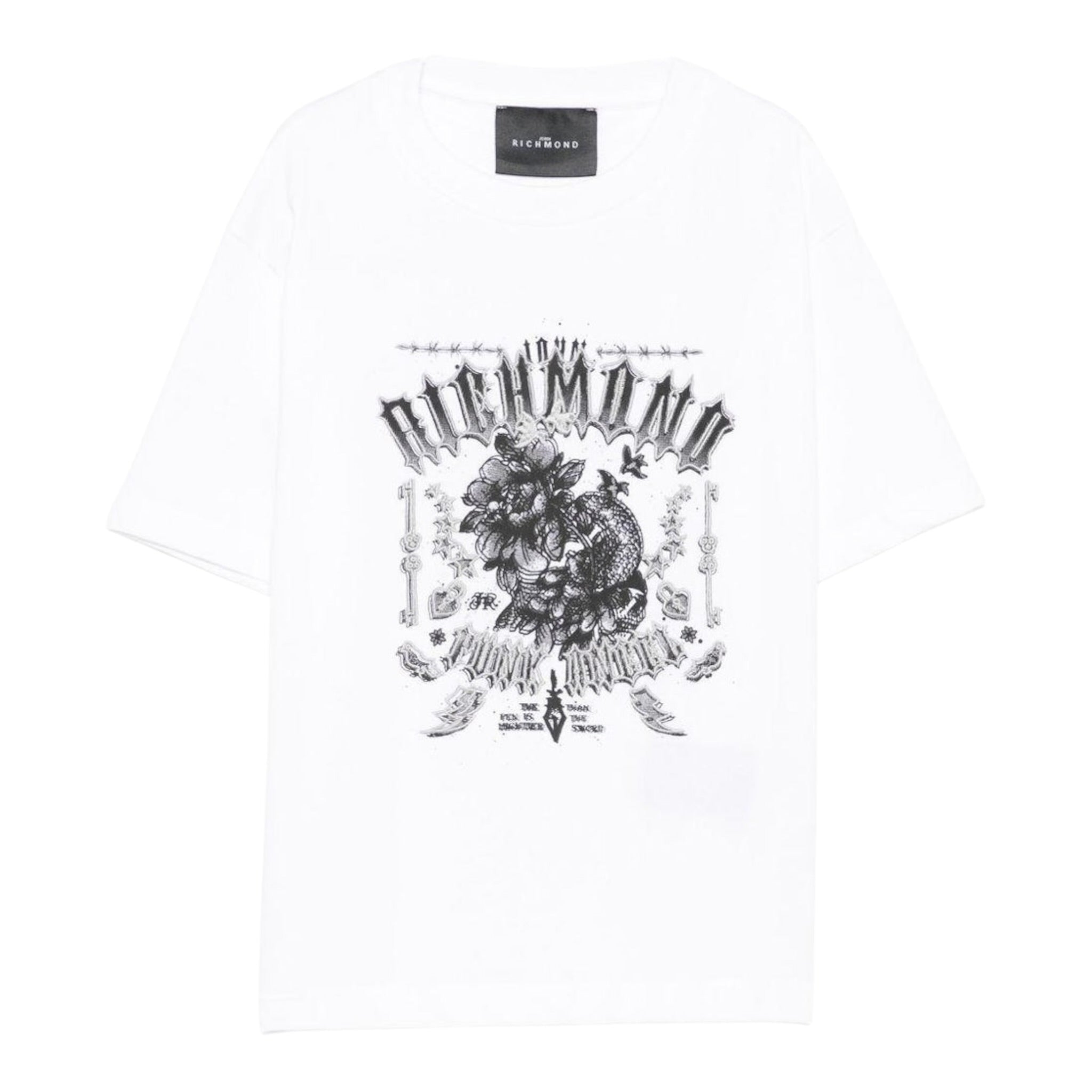 John Richmond T-Shirt tinta unita con Stampa Bianco per Bambino RBA25026TSXX BIANCO JOHN RICHMOND 