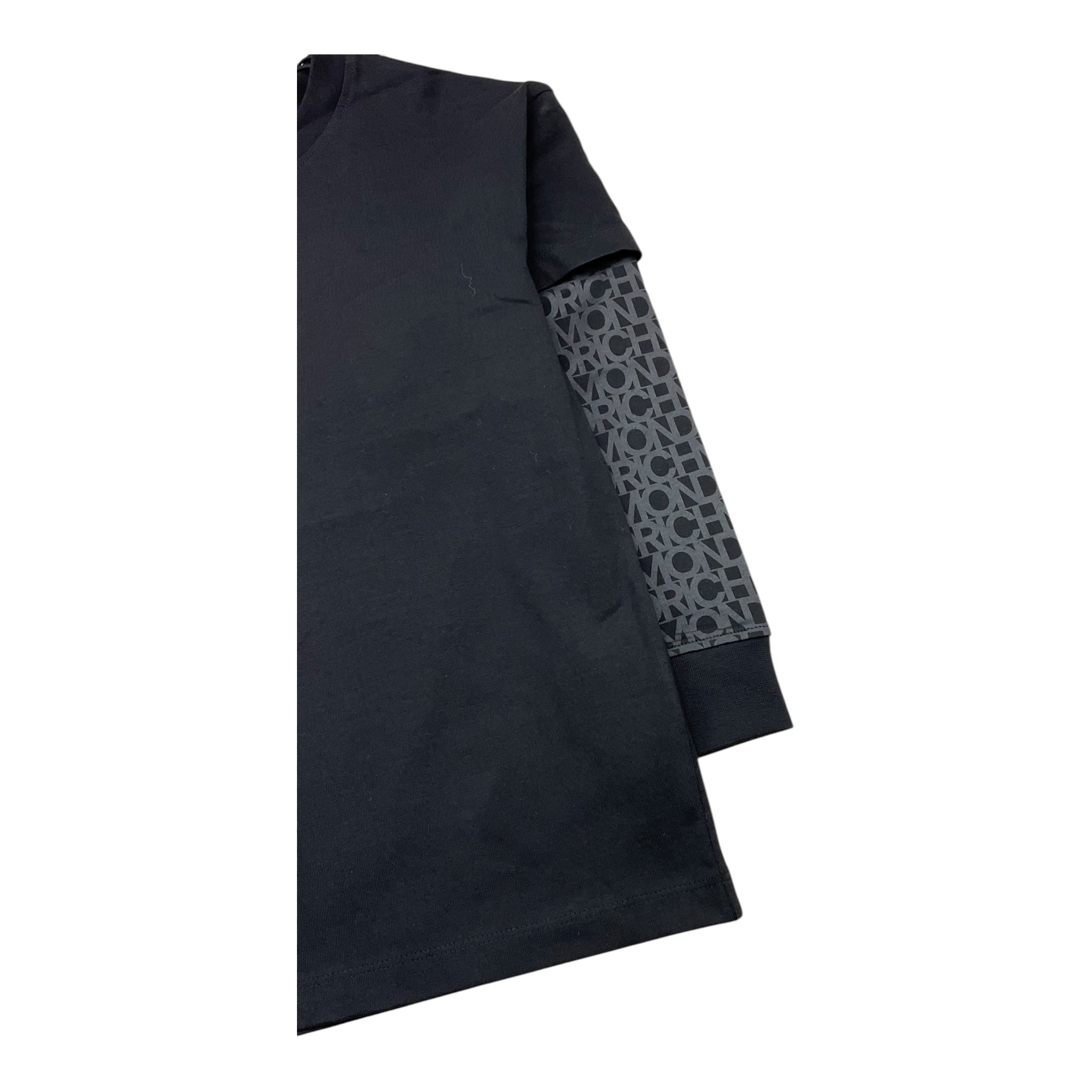 John Richmond Shirt tinta unita con Stampa Nero per Bambino RBA25037TS NERO JOHN RICHMOND 