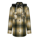 John Richmond Camicia tinta unita con Cappuccio E Fantasia A Quadri Verde per Bambino RBA25067CA VERDE JOHN RICHMOND 